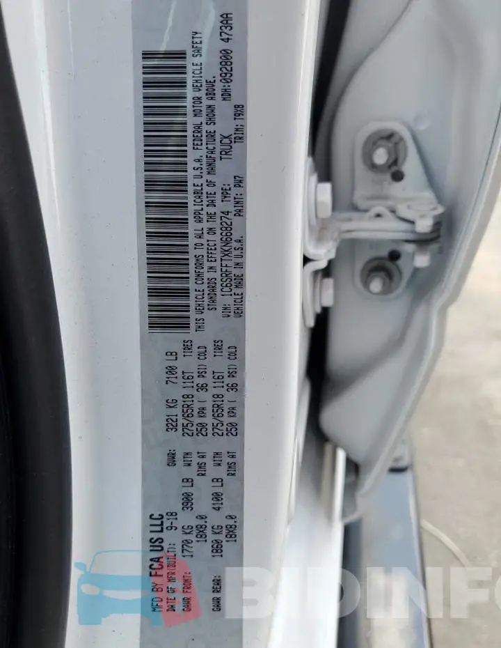 1C6SRFFTXKN668274 Photo# 12