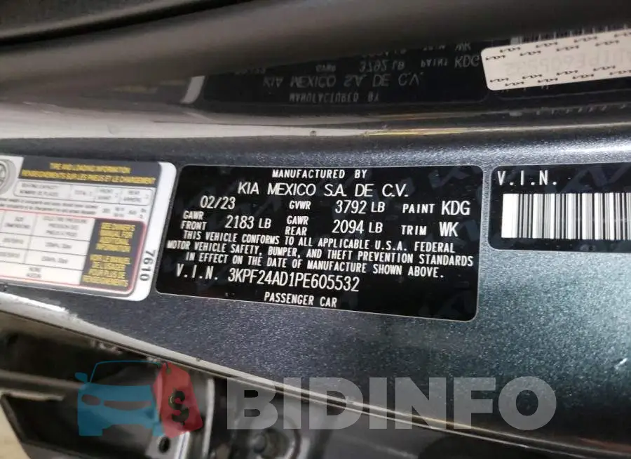 3KPF24AD1PE605532 Photo# 12