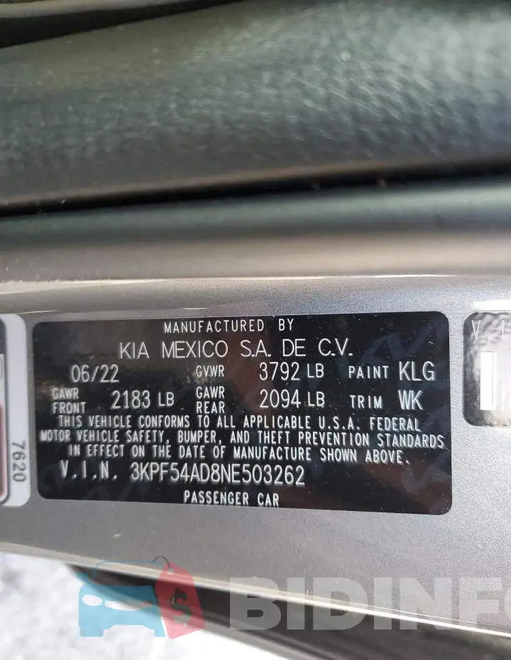 3KPF54AD8NE503262 Photo# 13