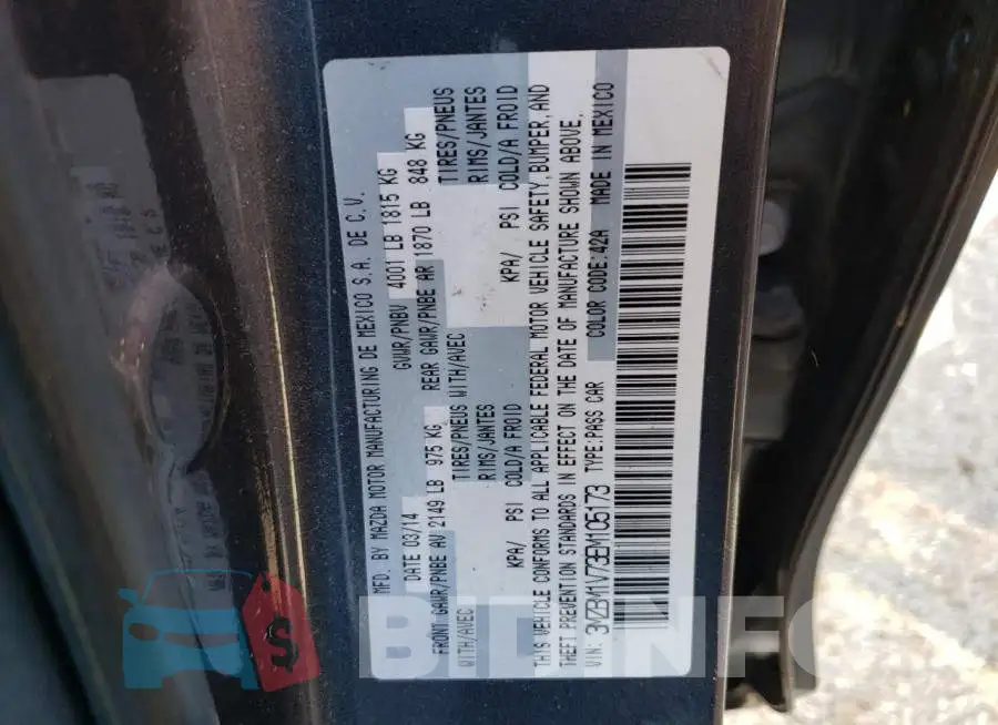 3MZBM1V73EM105173 Photo# 12