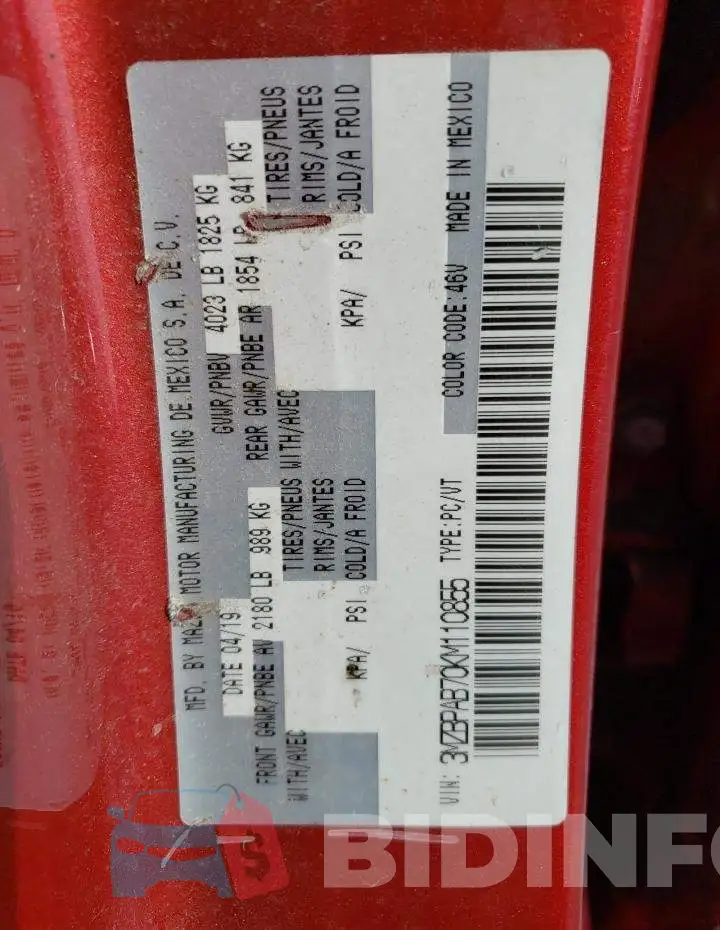 3MZBPAB70KM110855 Photo# 13