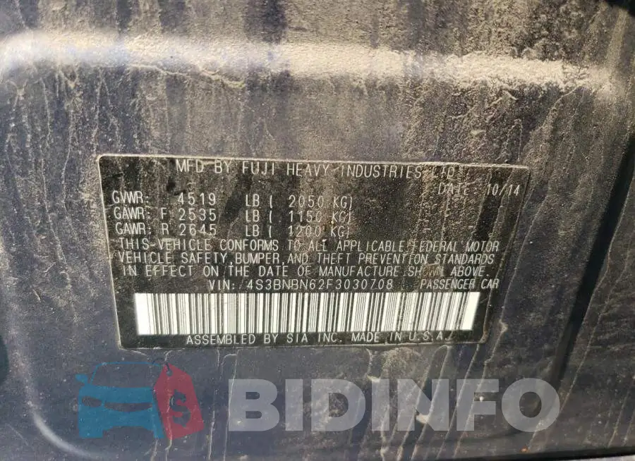4S3BNBN62F3030708 Photo# 13