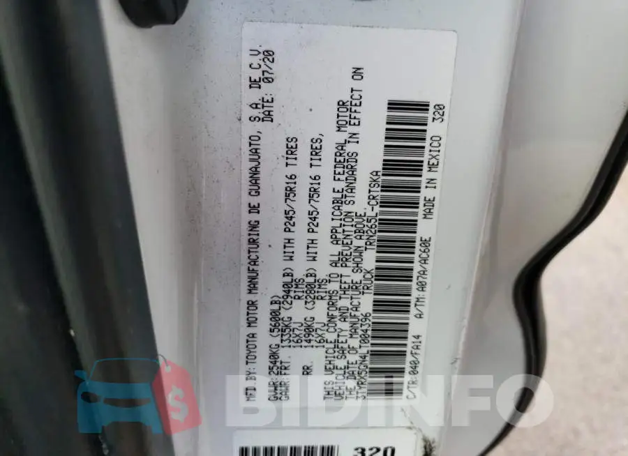 3TYRX5GN4LT004396 Photo# 13