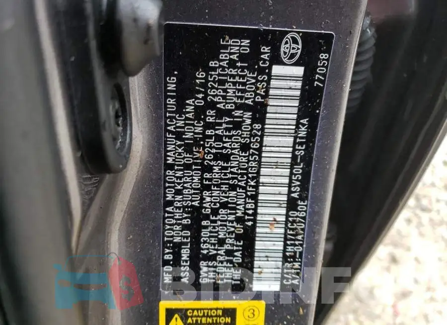 4T4BF1FK1GR576528 Photo# 12