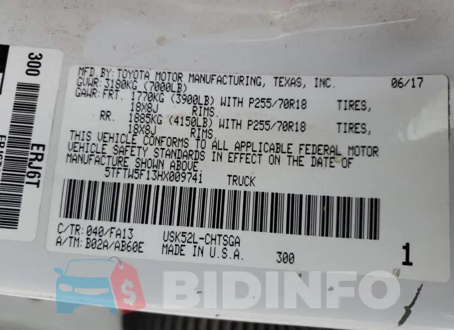 5TFTW5F13HX009741 Photo# 12