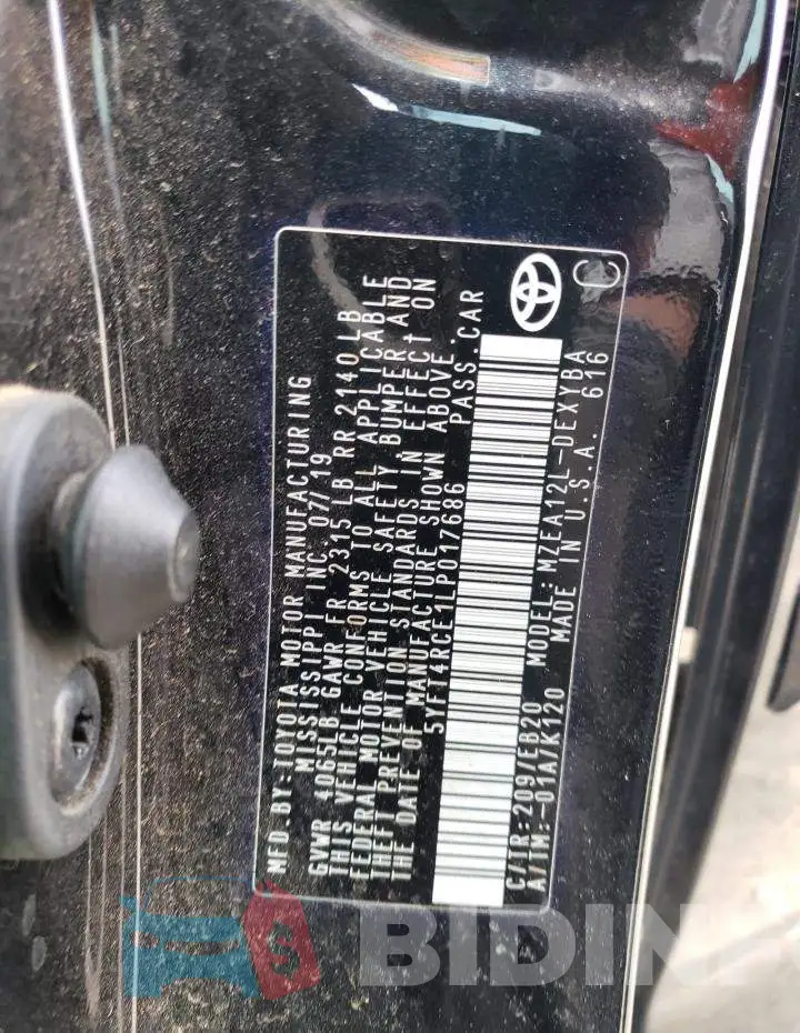 5YFT4RCE1LP017686 Photo# 13