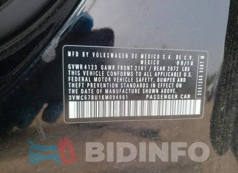 3VWC57BU1KM094961 Photo# 12
