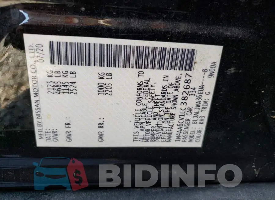 1N4AA6CV1LC382687 Photo# 12