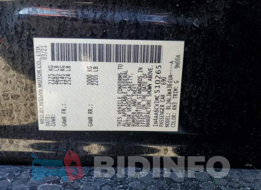 1N4AA6CV1MC510265 Photo# 12