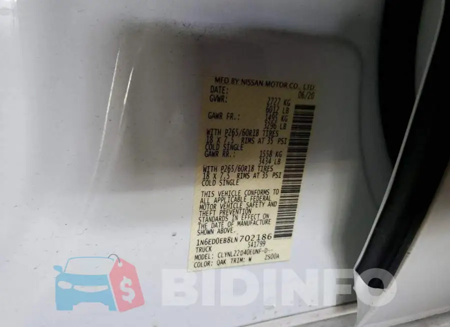 1N6ED0EB8LN702186 Photo# 12