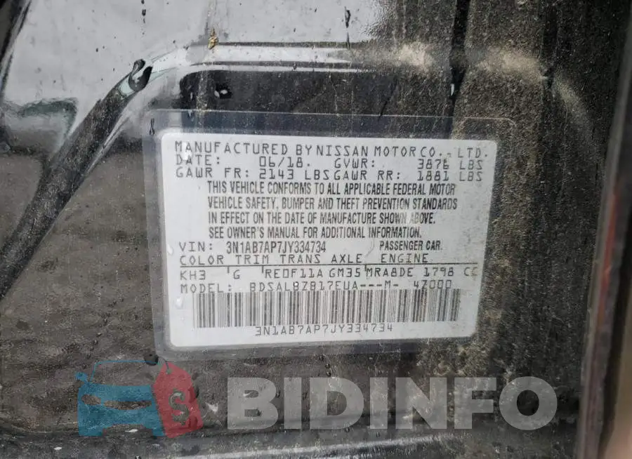 3N1AB7AP7JY334734 Photo# 12