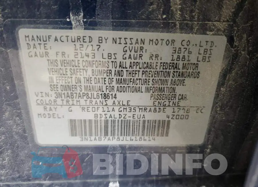 3N1AB7AP8JL618614 Photo# 12