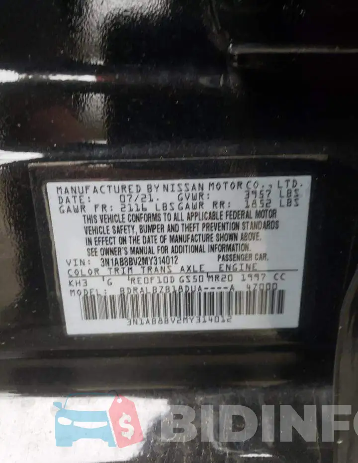 3N1AB8BV2MY314012 Photo# 12