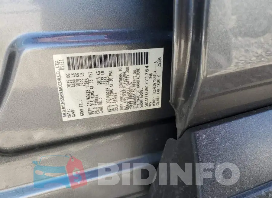 5N1AT3BA1MC771764 Photo# 13