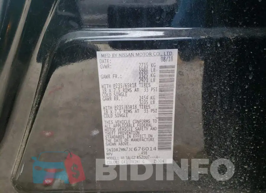 5N1DR2MN7JC676014 Photo# 13