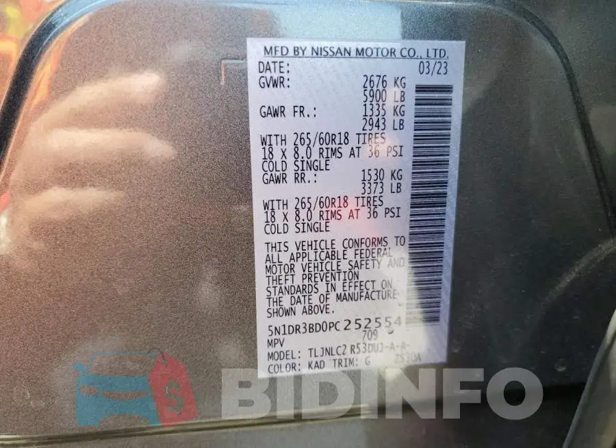 5N1DR3BD0PC252554 Photo# 14