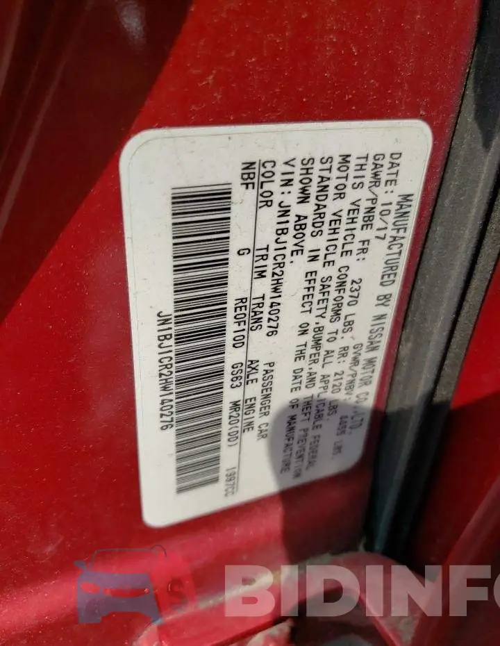 JN1BJ1CR2HW140276 Photo# 13