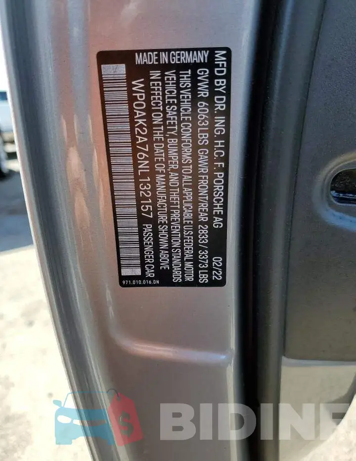 WP0AK2A76NL132157 Photo# 12