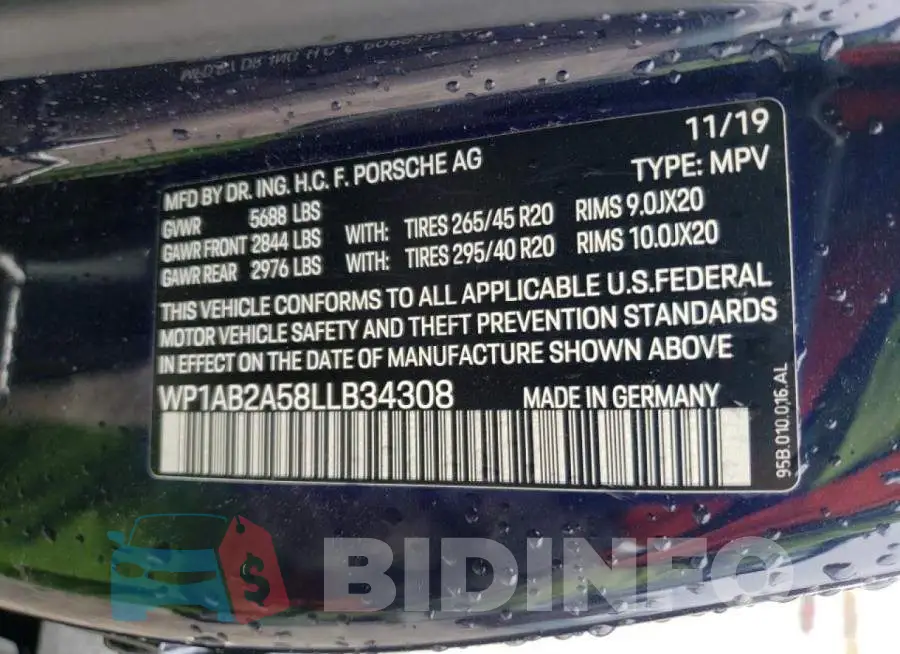 WP1AB2A58LLB34308 Photo# 13