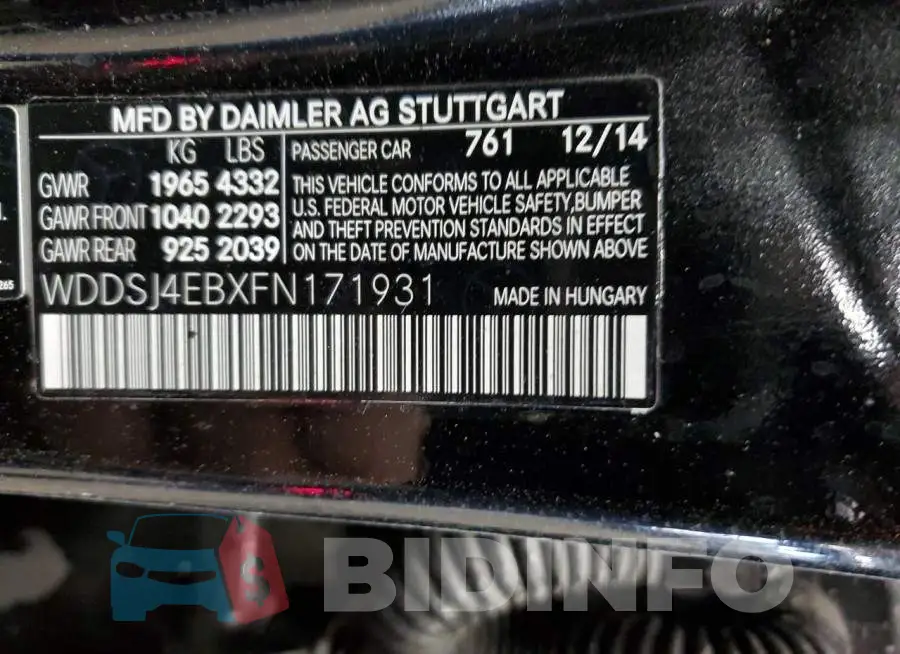 WDDSJ4EBXFN171931 Photo# 12