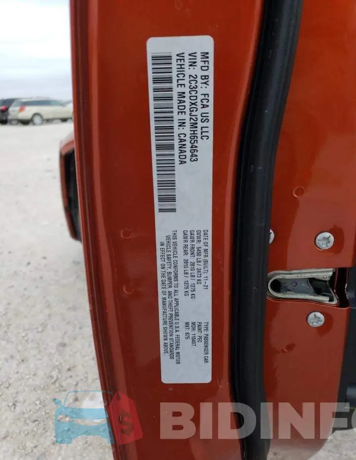 2C3CDXGJ2MH654643 Photo# 12
