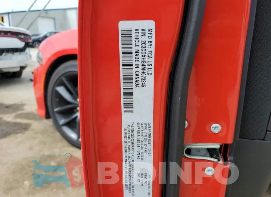 2C3CDXHG4MH673245 Photo# 13