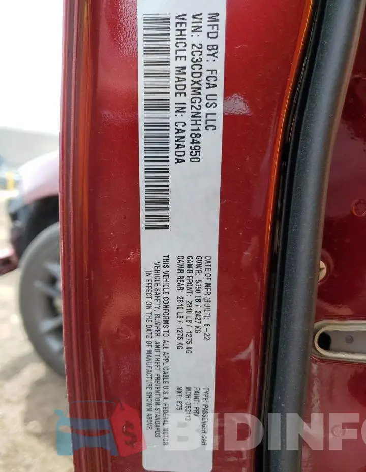 2C3CDXMG2NH184950 Photo# 12