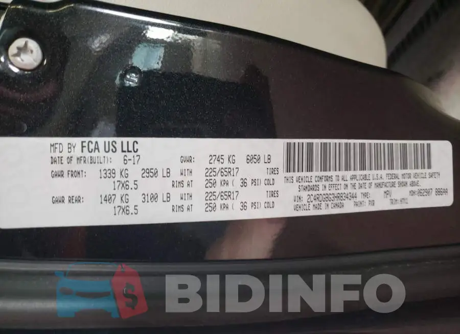 2C4RDGBG3HR834344 Photo# 13