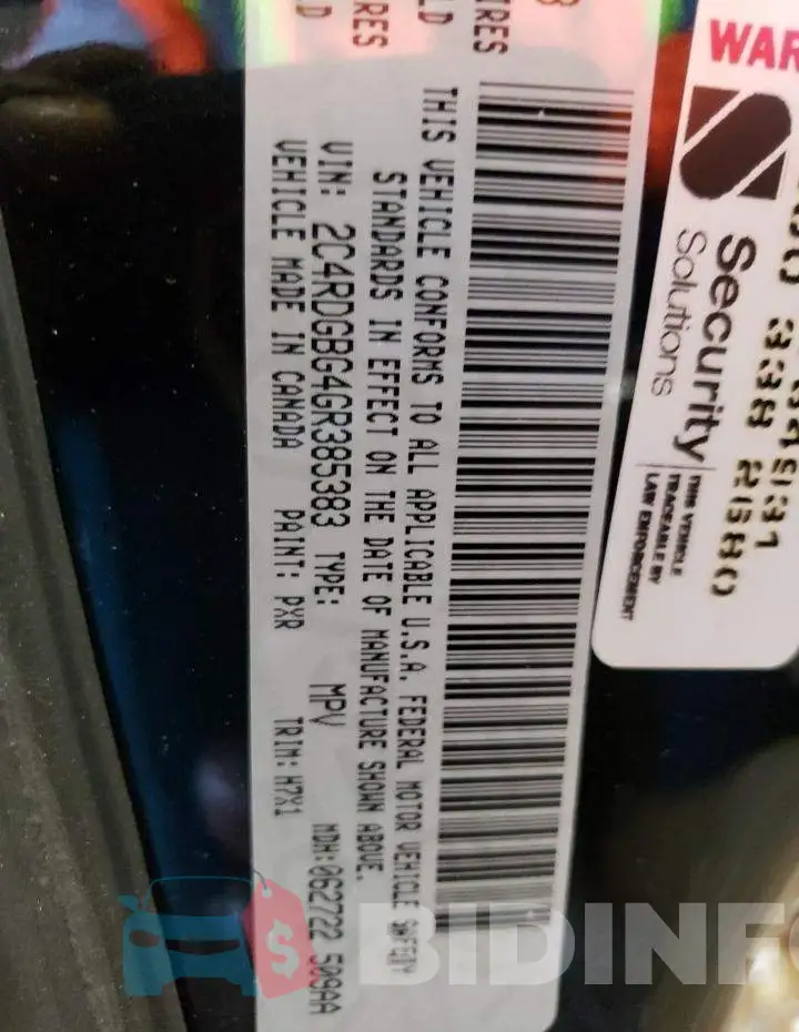 2C4RDGBG4GR385383 Photo# 13