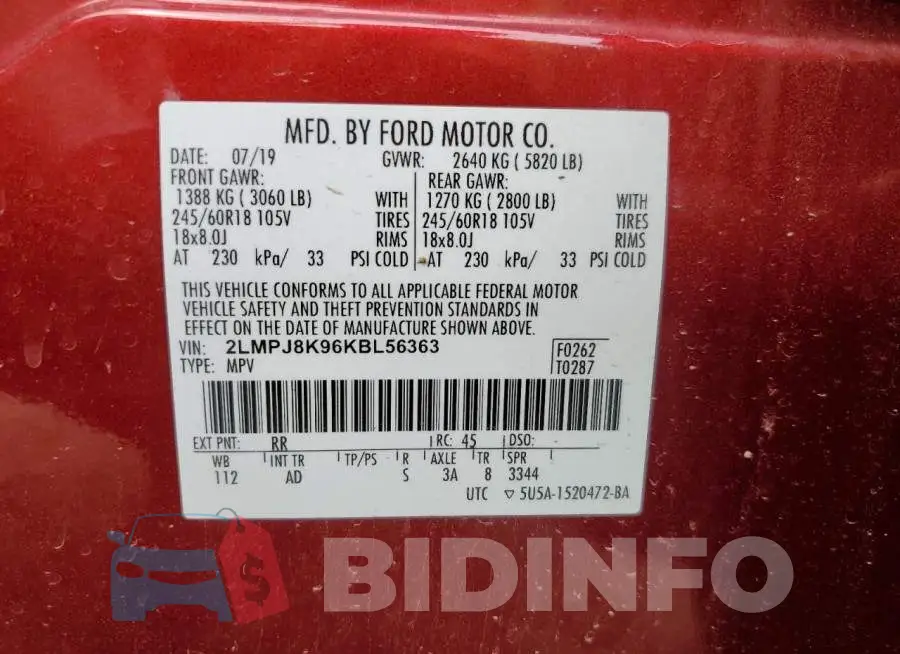 2LMPJ8K96KBL56363 Photo# 13
