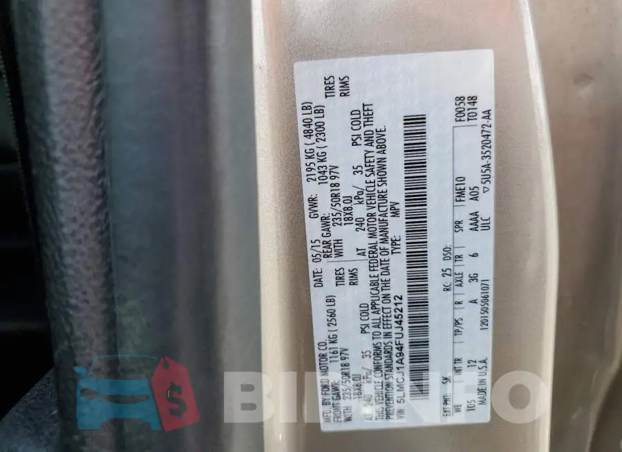 5LMCJ1A94FUJ45212 Photo# 13