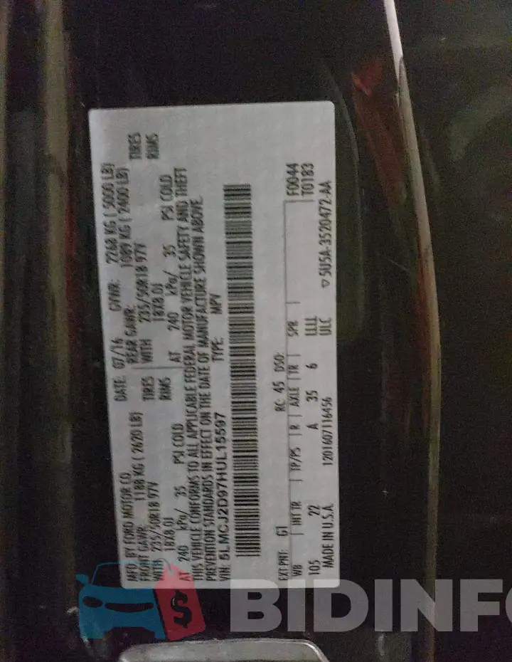 5LMCJ2D97HUL15597 Photo# 13