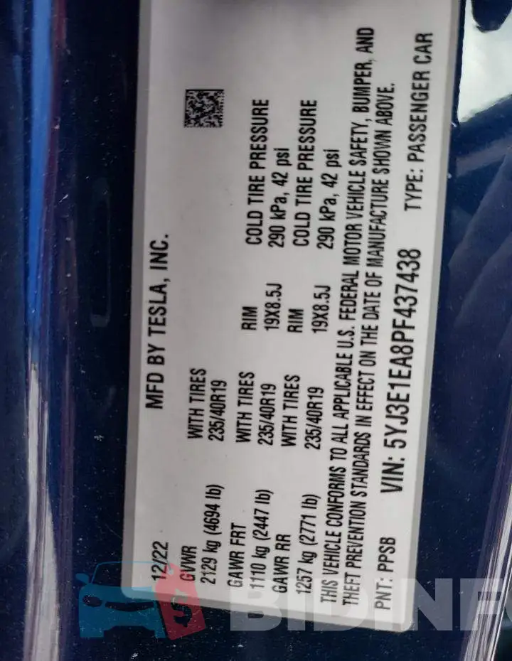 5YJ3E1EA8PF437438 Photo# 13