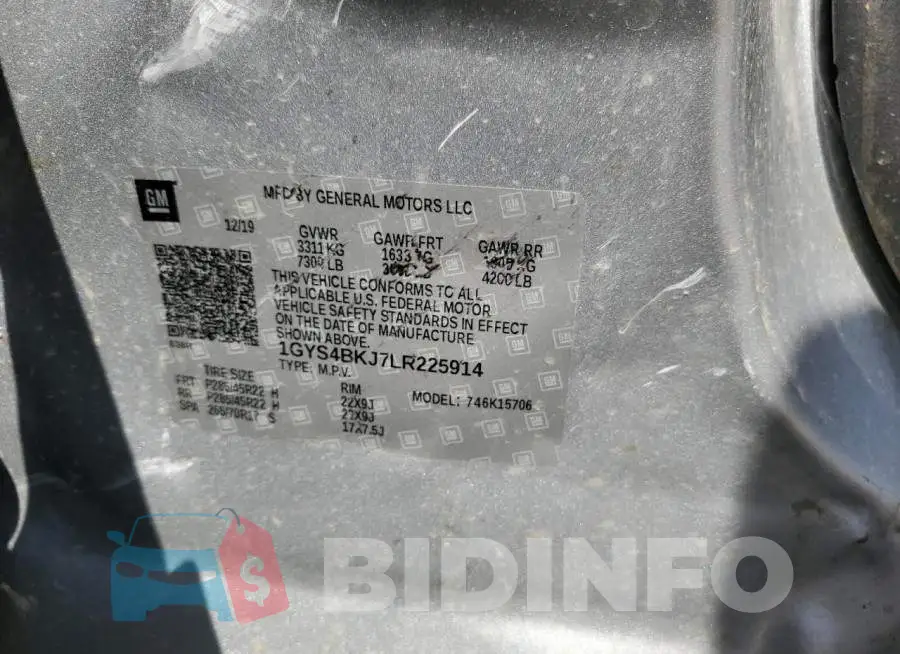 1GYS4BKJ7LR225914 Photo# 13