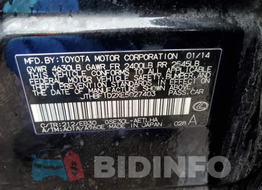 JTHBF1D2XE5027403 Photo# 12