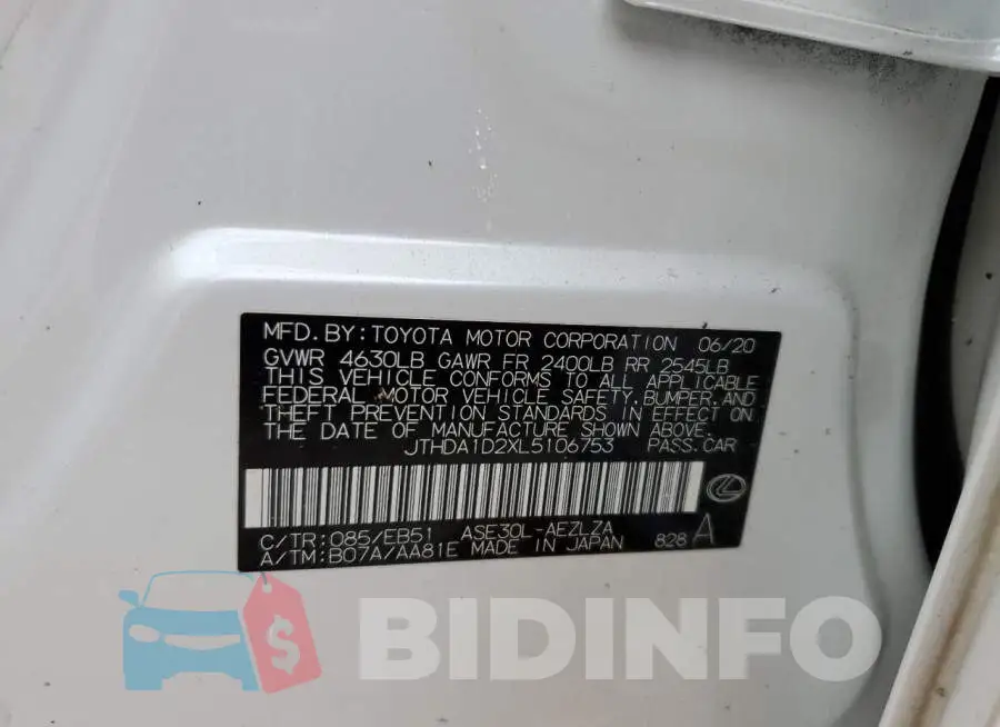 JTHDA1D2XL5106753 Photo# 12