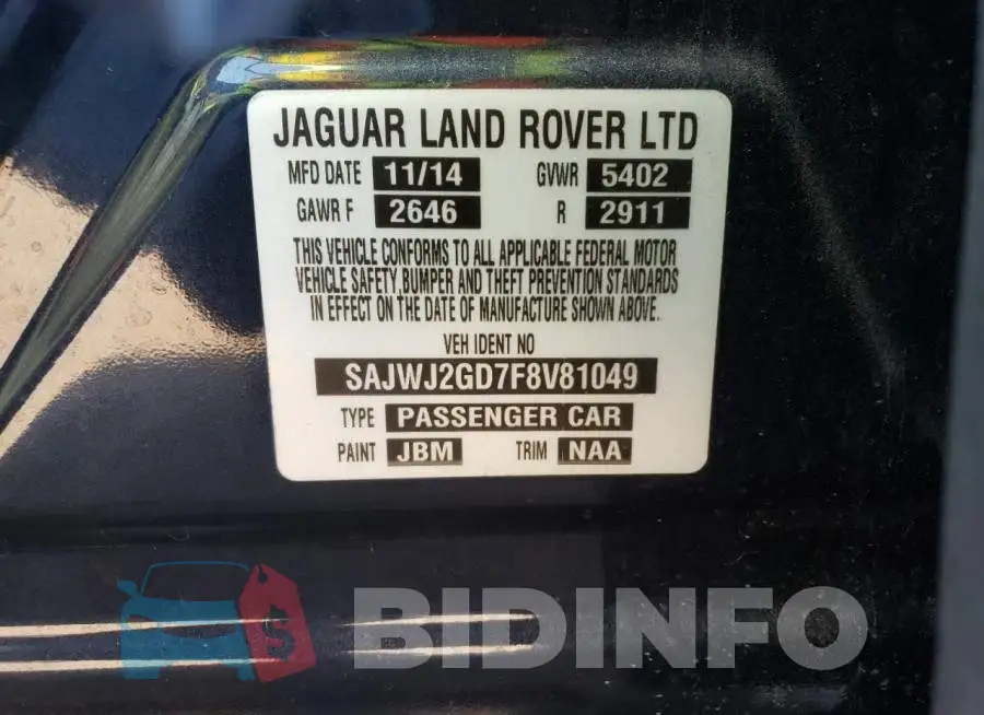 SAJWJ2GD7F8V81049 Photo# 12