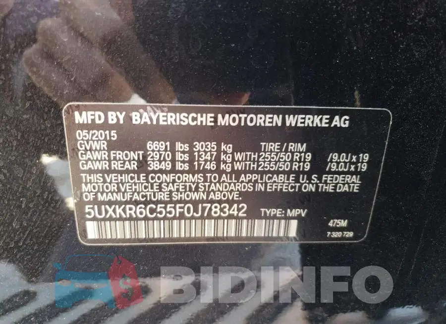 5UXKR6C55F0J78342 Photo# 12