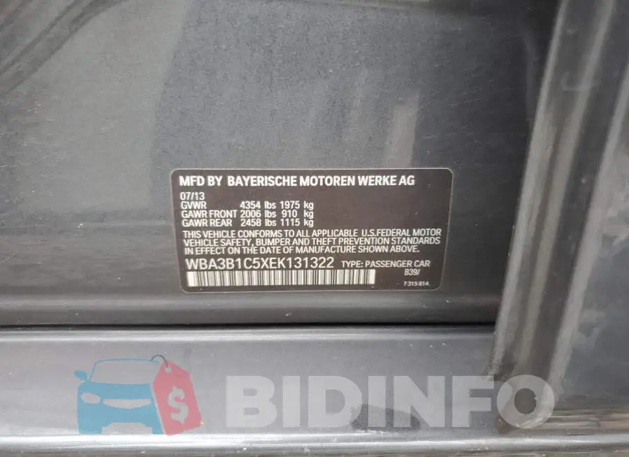 WBA3B1C5XEK131322 Photo# 12