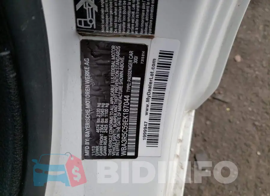 WBA3R5C59EK187044 Photo# 12