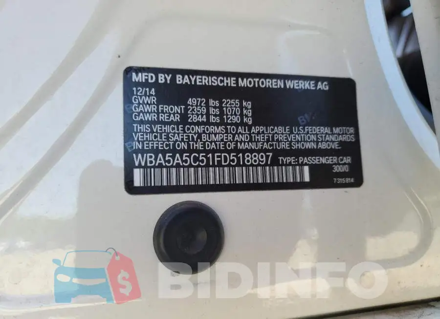 WBA5A5C51FD518897 Photo# 12
