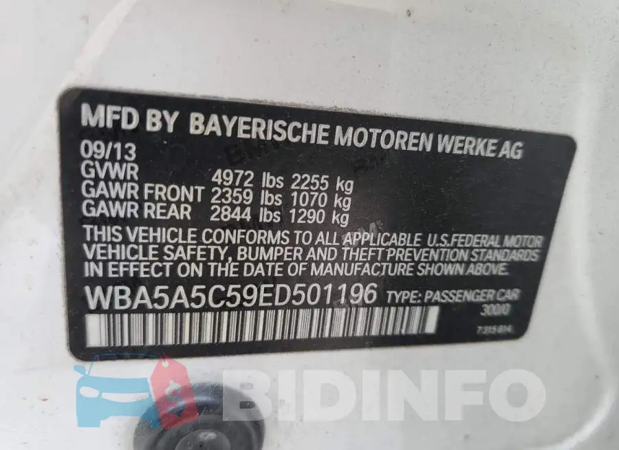WBA5A5C59ED501196 Photo# 12