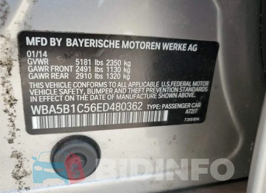 WBA5B1C56ED480362 Photo# 12