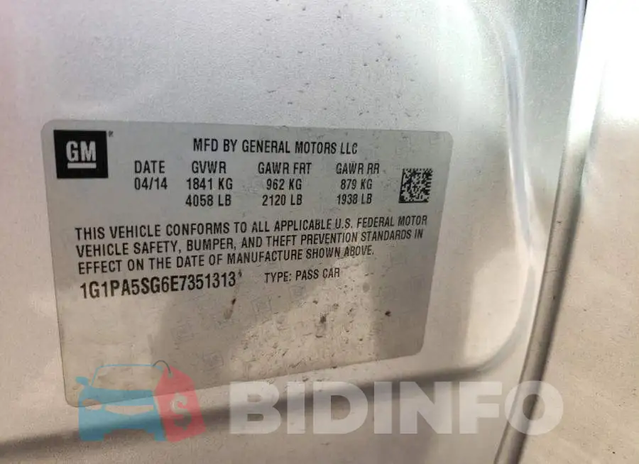 1G1PA5SG6E7351313 Photo# 12