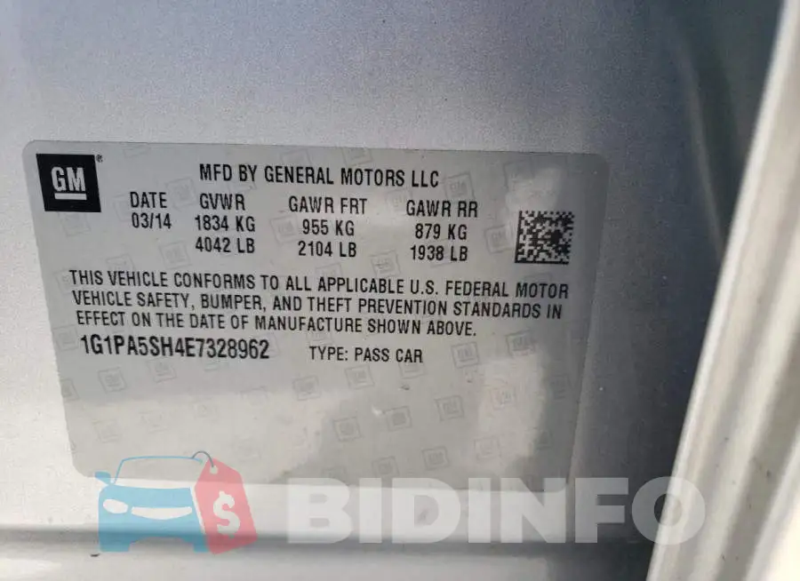 1G1PA5SH4E7328962 Photo# 12