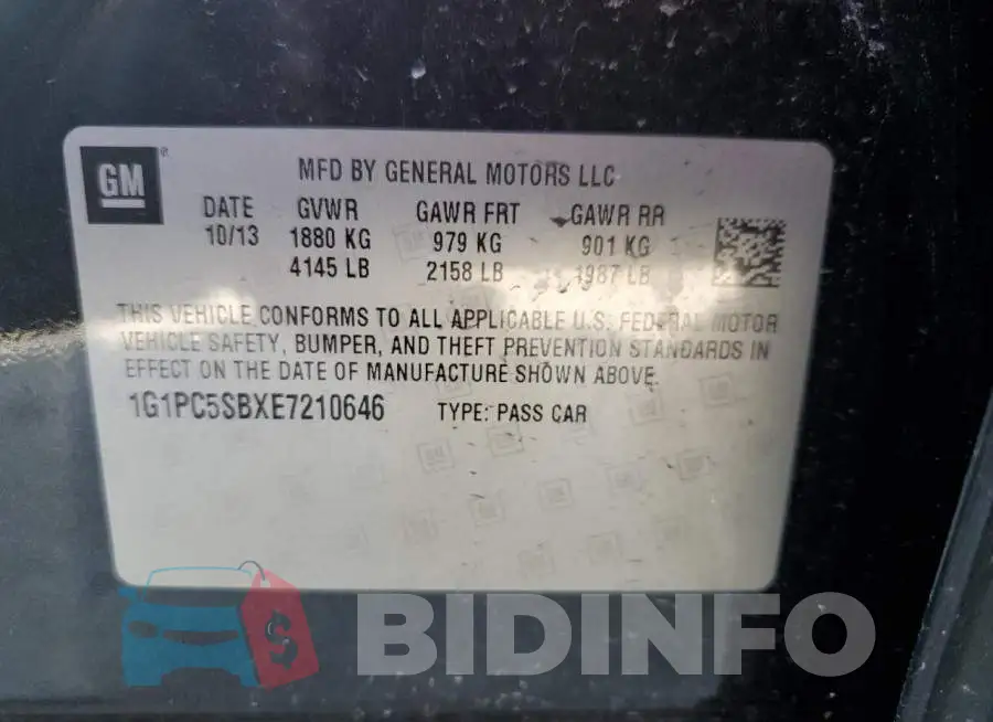 1G1PC5SBXE7210646 Photo# 13