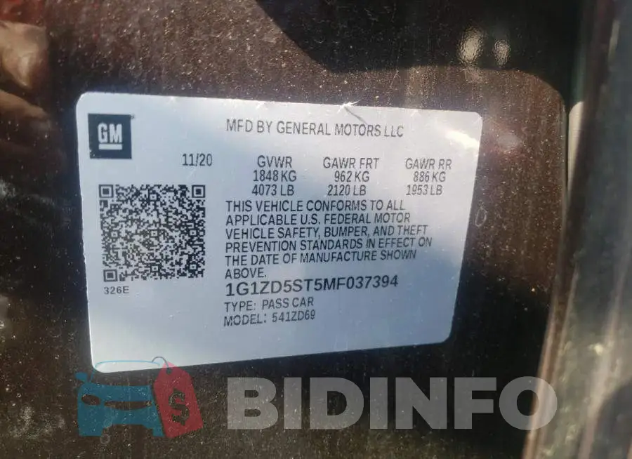 1G1ZD5ST5MF037394 Photo# 12