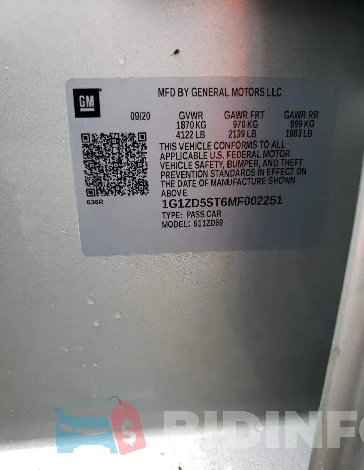 1G1ZD5ST6MF002251 Photo# 12