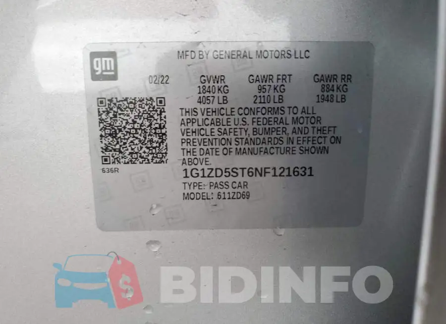 1G1ZD5ST6NF121631 Photo# 13
