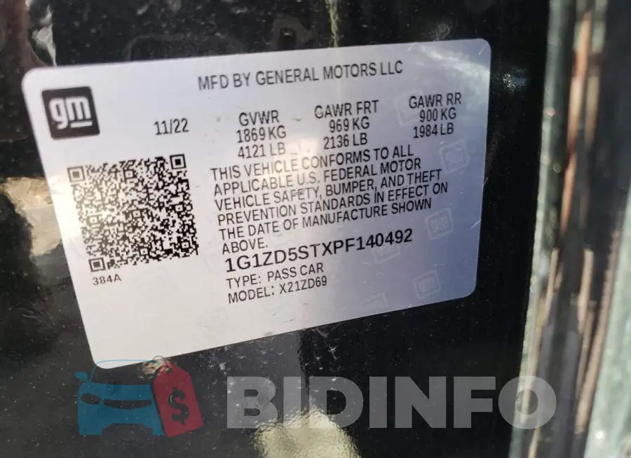 1G1ZD5STXPF140492 Photo# 12